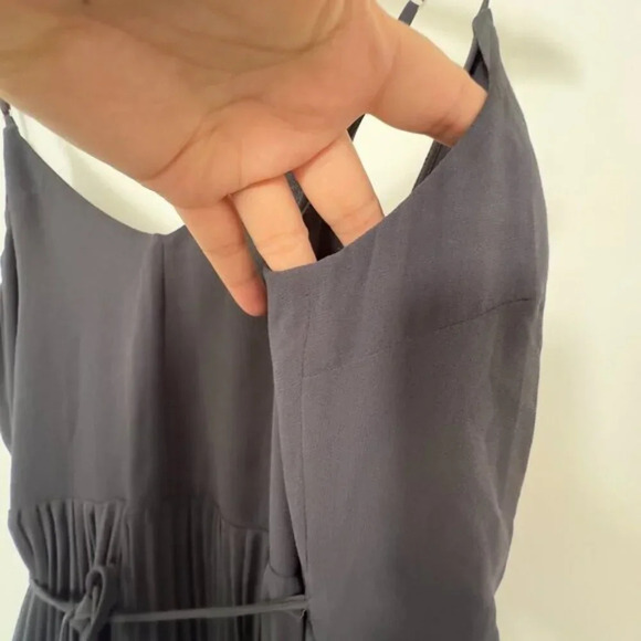 Aritzia Wilfred Beaune Pleated Sheer Chiffon Wrap Dress V-Neck Flowy Women's XS - Picture 10 of 15